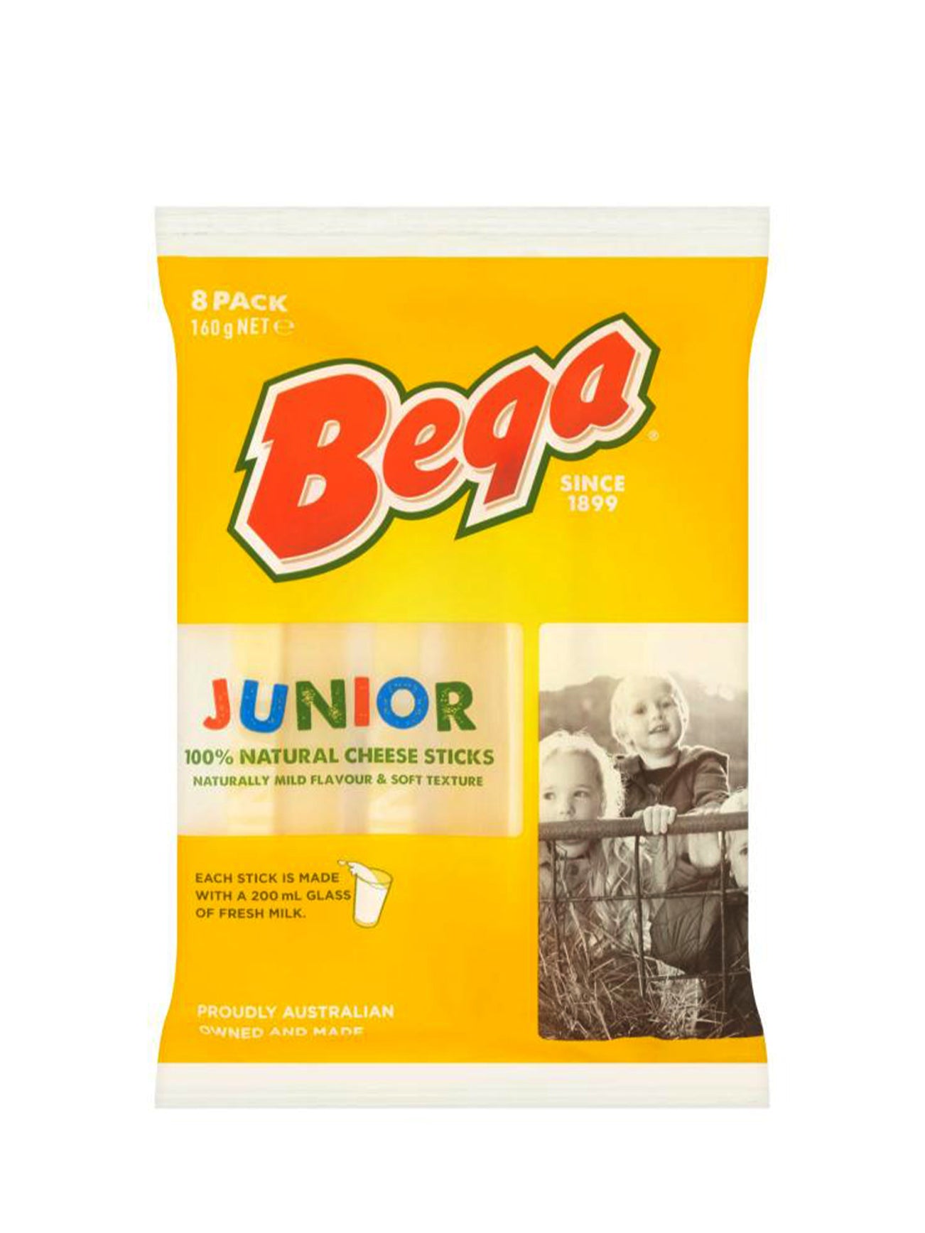BEGA JUNIOR NAT CHEESE STICKS 8'S