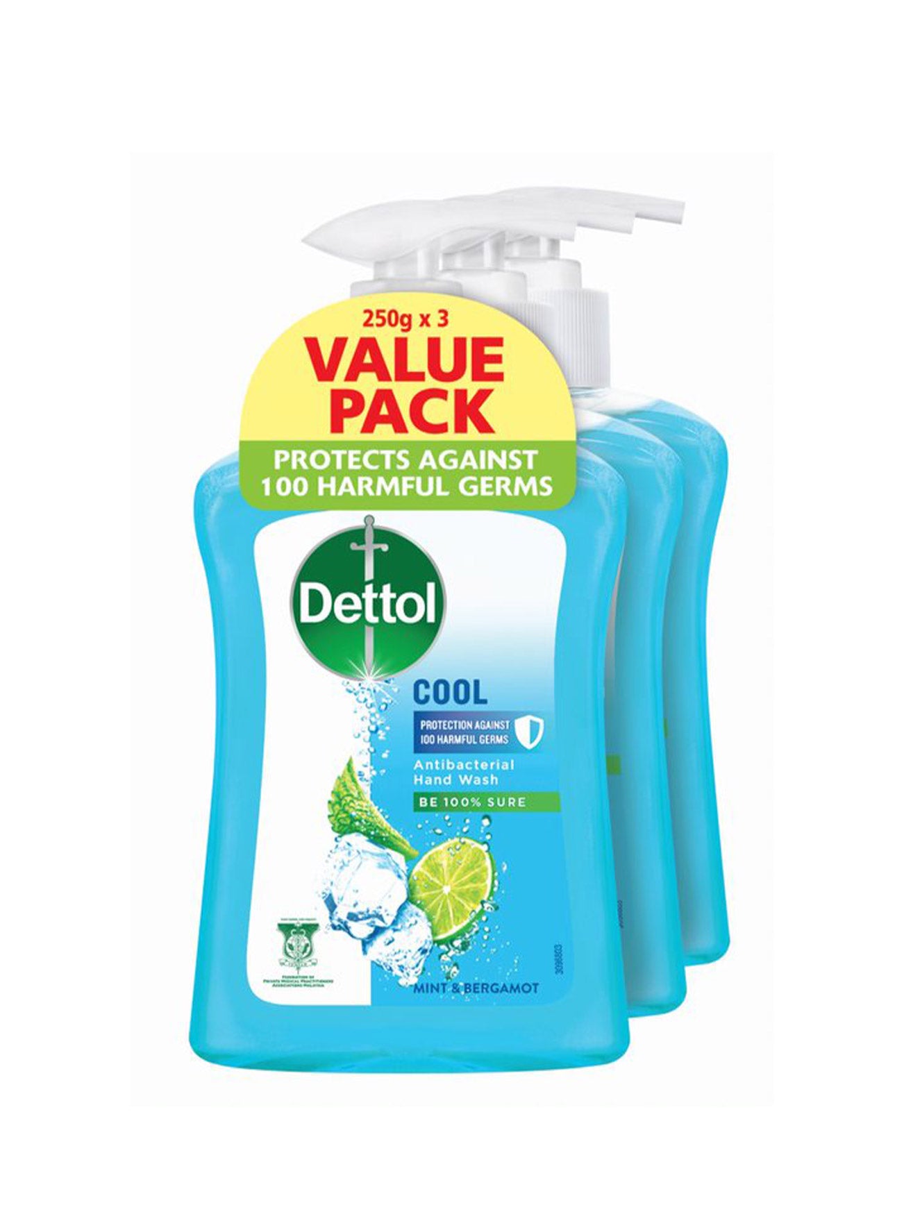 DETTOL HAND WASH COOL 3X250ML