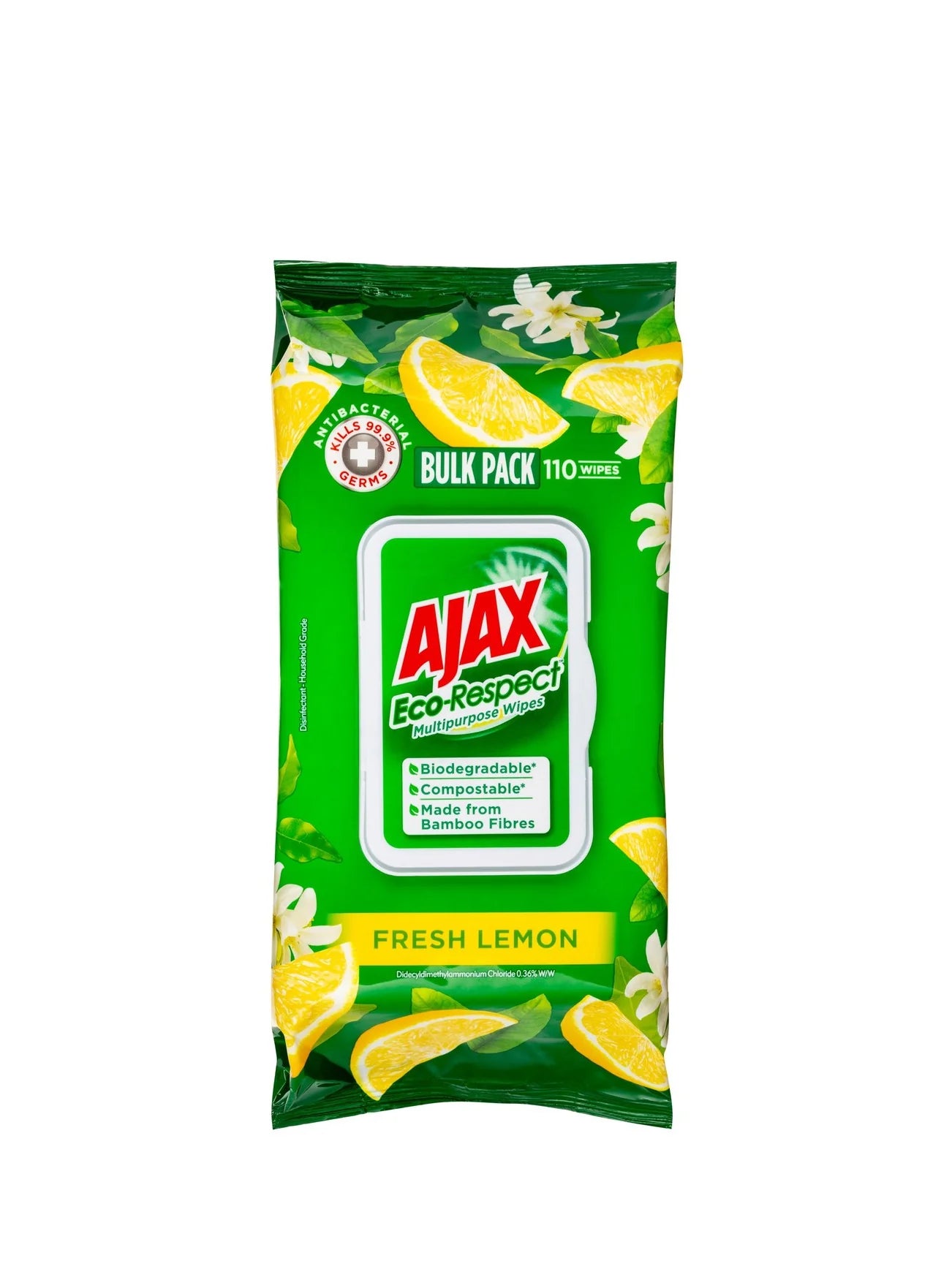 AJAX ECO-RESPECT MPP WIPES FRESH LEMON 110PCS